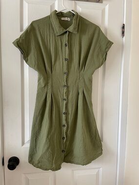 Terzo Millenio sustainable linen cotton green dress minimalist Italy 🇮🇹